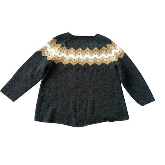 J. JILL Sweater Large Fair Isle Beaded Wool Blend Long Sleeve Pullover Size 2X - Picture 2 of 6